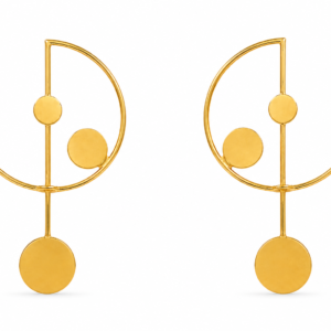 Golden Orbit Statement Anti-Tarnish Brass Earrings