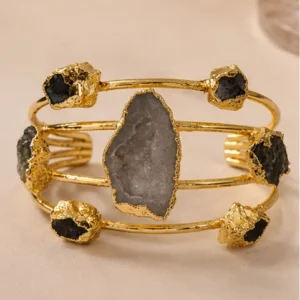 Aurelia Midnight Mist Handcrafted Anti-Tarnish Cuff Bracelet