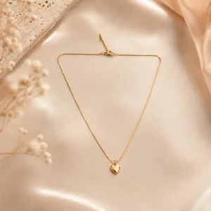 Golden Heart Glow Anti-Tarnish Stainless Steel Necklace