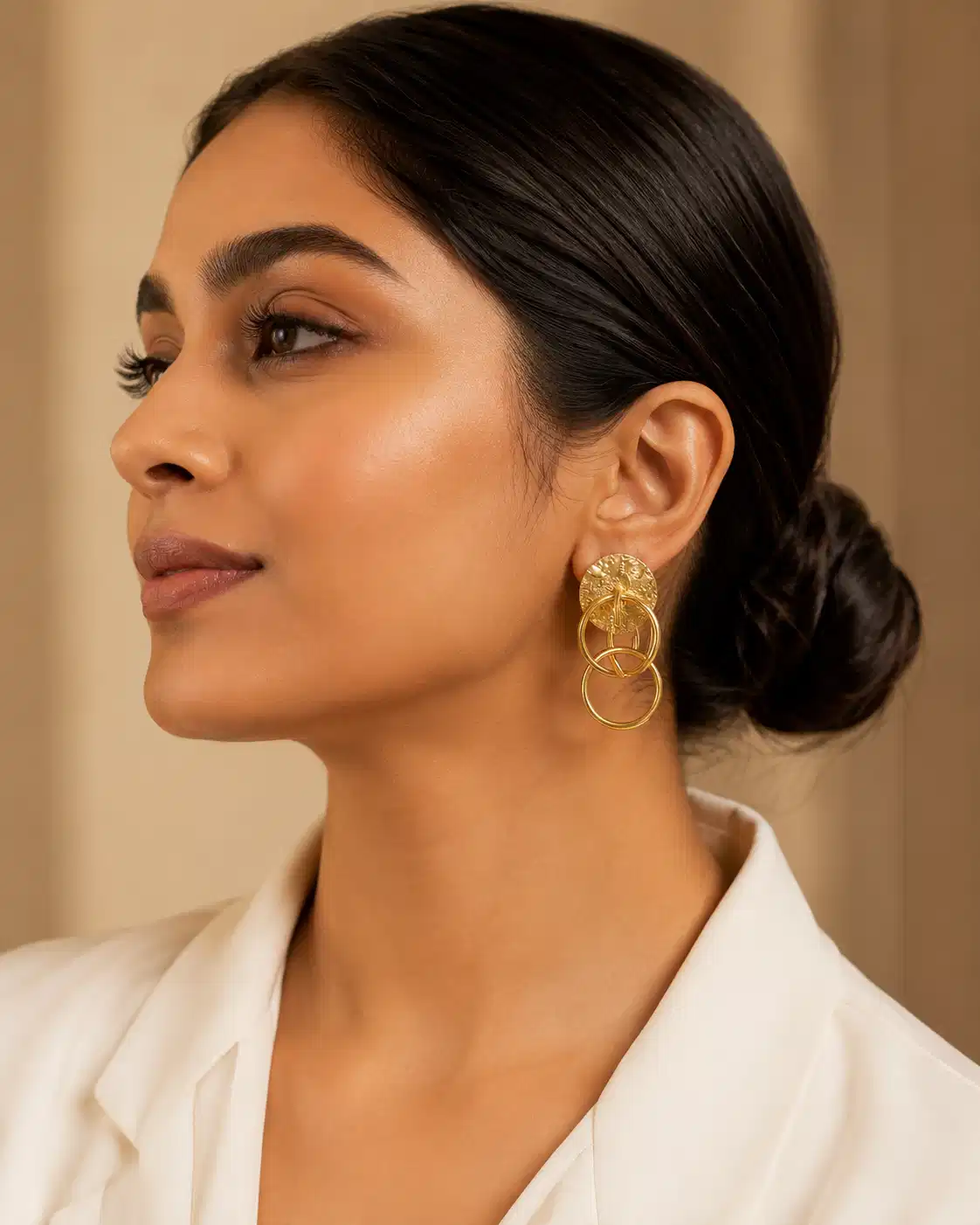 Aurelia Orbit Handcrafted Anti-Tarnish Statement Earrings - Image 2