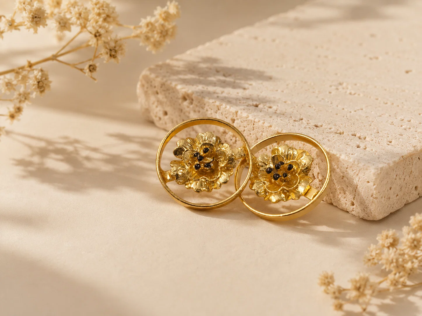 noir-bloom-halo-antitarnish-brass-earrings