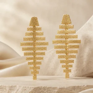 Golden Skyline Cascade Anti-Tarnish Brass Earrings