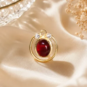 Crimson Halo Luxe Anti-Tarnish Brass Pendant
