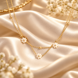 Daisy Grace Layered Anti-Tarnish Stainless Steel Necklace