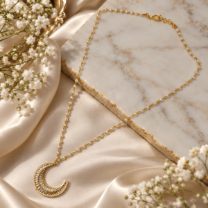 Luna Pearl Crescent Anti-Tarnish Necklace