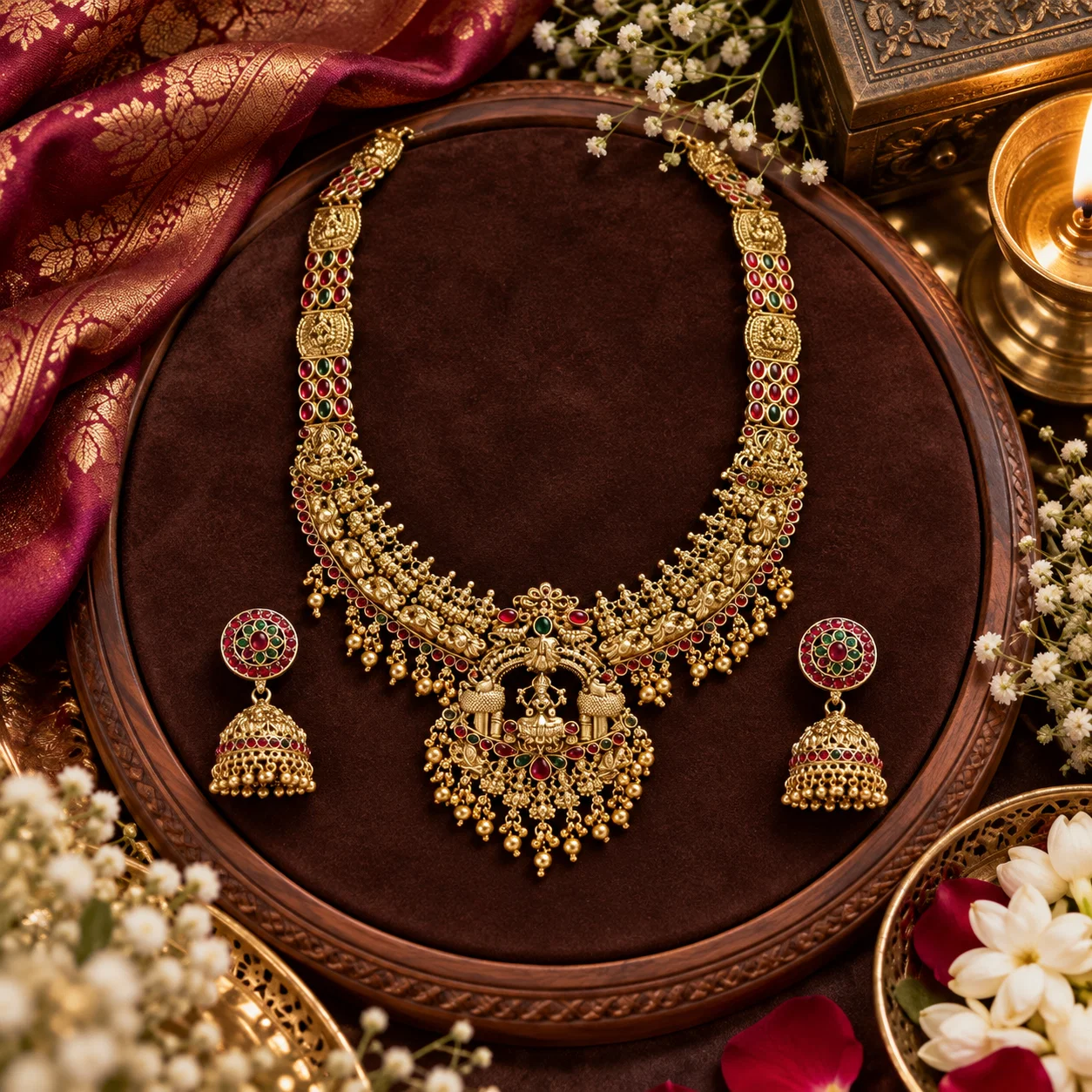 rajwada-lakshmi-temple-antitarnish-brass-necklace-set